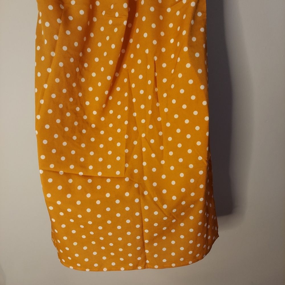 Ruffle Armhole Tie Back Polka Dot Dress - Picture 8 of 9